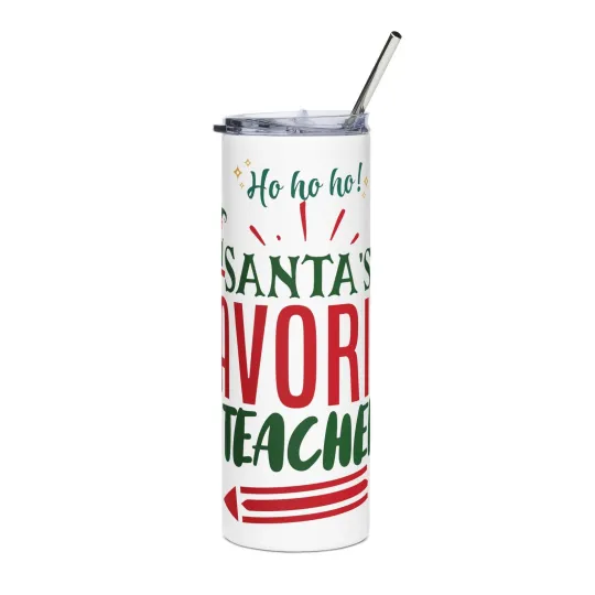 Discover Santa’s Favorite Teacher 20oz Stainless Tumbler — Holiday Teacher Gift