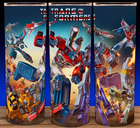 30oz Transformers Autobots vs Decepticons Cup Mug Tumbler with lid and straw