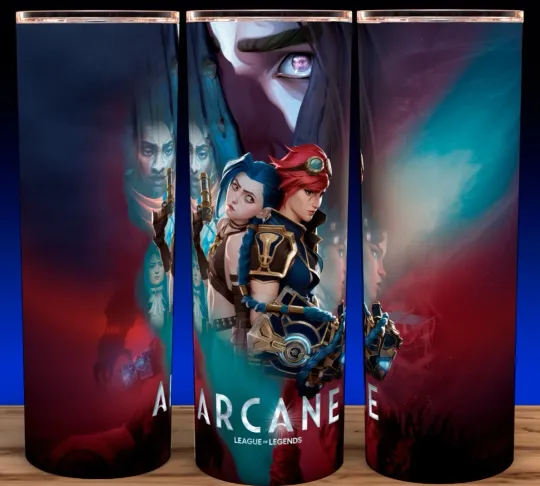 Jinx and Vi Arcane League of Legends Anime Cup Mug Tumbler 20oz