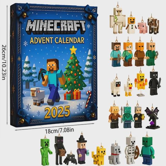 Minecraft Christmas Gift Box | 24 Days Advent Calendar for Boys | Surprise Toy Collection| Gift For Kids | H081W