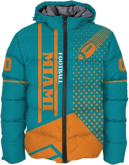 Discover Mens Football Colors Custom Name Number Logo Lightweight Water-Resistant Down Jacket Puffer Coat S-5XL