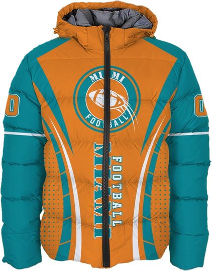 Discover Men Football Power Custom Name Number Logo Lightweight Water-Resistant Down Jacket Puffer Coat S-5XL