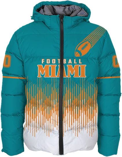 Discover Mens Football Comfort Colors Custom Name Number Lightweight Water-Resistant Down Jacket Puffer Coat S-5XL