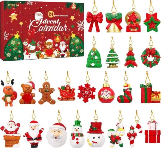 Discover Advent Calendar 2024, Christmas tree Ornaments, 1.4inch * 1inch, B Style