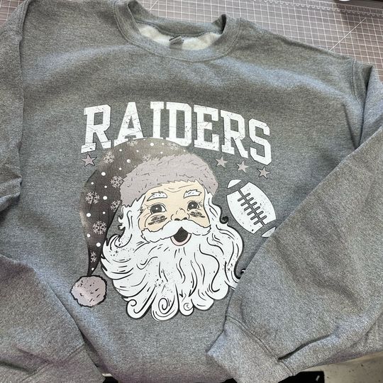 Discover Sports Christmas crewneck sweater, Football, Black and Gray, Las Vegas Team