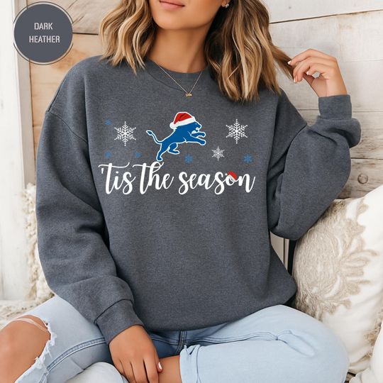 Discover Detroit Lions Christmas Football Sweatshirt, Tis the Season Tee, Detroit Football Fan Gift,  Lions Mascot Sweatshirt