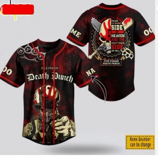 Custom Name - Number Five Finger Death Punch baseball jersey, new 3d gift