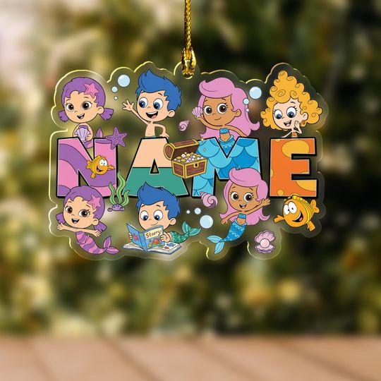 Discover Custom Name Bubble Guppies Characters Ornament Cutout, Personalized Our First Christmas, Bubble Guppies Christmas Ornament Decor SL3520