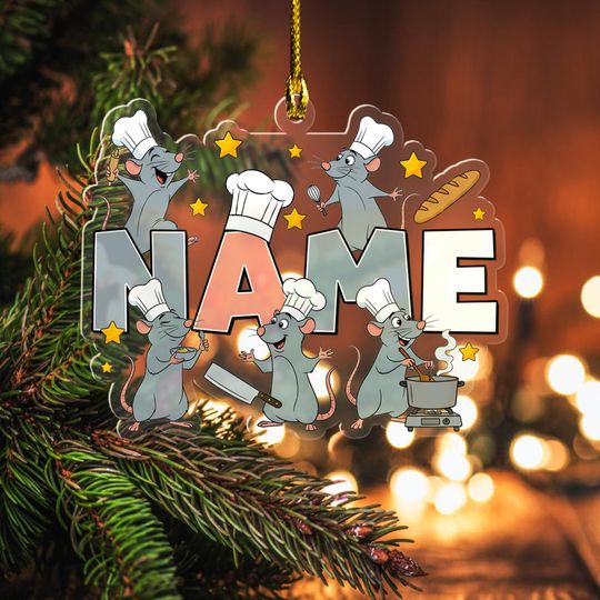 Custom Ratatouille Hologram Acrylic Ornament, Pixar Linguini Keepsake Ornament