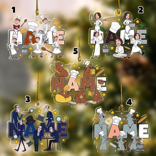 Custom Ratatouille Hologram Acrylic Ornament, Pixar Linguini Keepsake Ornament