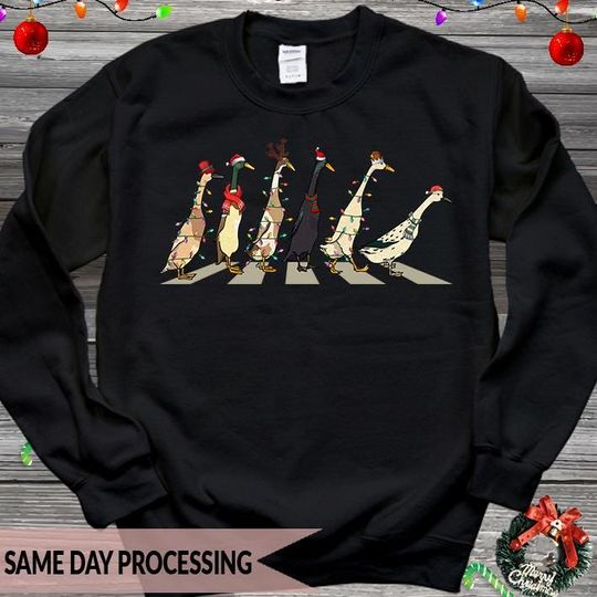 Discover Christmas Duck Sweatshirt, Merry Duckmas Jumper, Duck Lovers Jumper, Farm Animals Sweatshirt, Let It Snow Duck Jumper