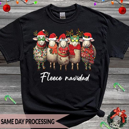 Sheep Christmas Light T-Shirt for Sheep Lovers, Funny Christmas Animal Shirt, Sheep Holiday T-Shirt