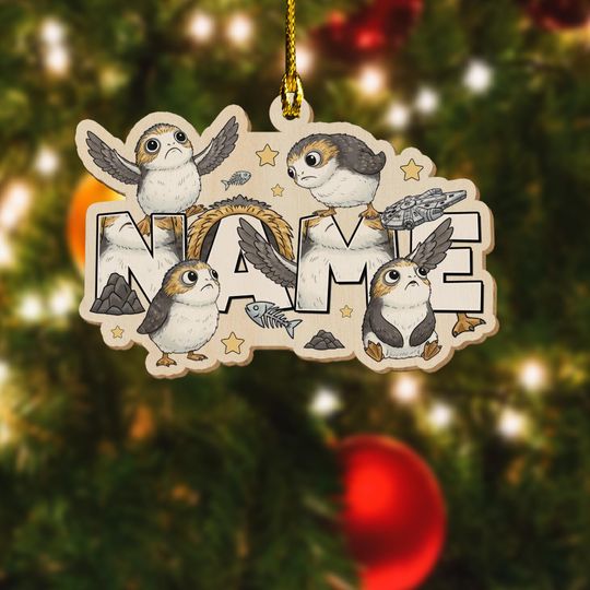 Discover Personalized Porg Star Wars Christmas Ornament, Darth Vader Xmas Gift, Disney Christmas Tree Decor, Christmas Star Wars Ornament SL3E06