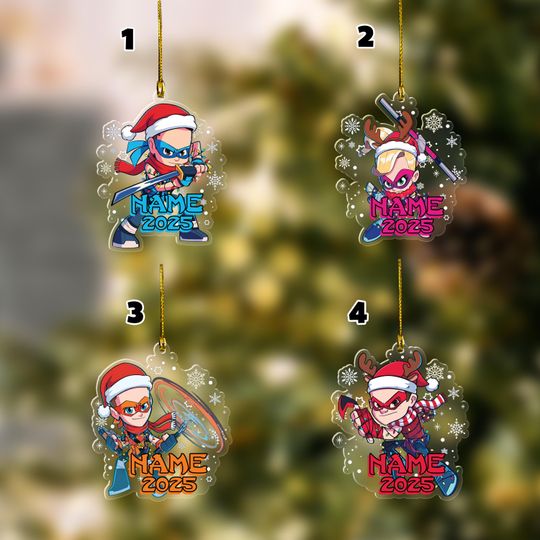 Discover Custom Ninja Kidz Hologram Ornament, Ninja Kidz Warrior Ornament, Ninja Warrior, Custom Name, Ninja in Training UN3N15