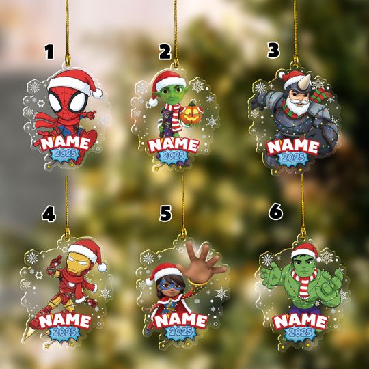 Spidey and His Amazing Friends Hologram Acrylic Ornament, Custom Name 2025 Ornament