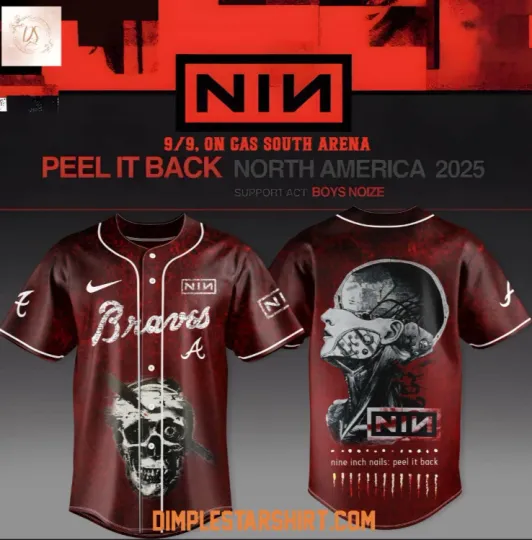 Discover Braves x Nine Inch Nails Peel It Back Tour 2025 Baseball Jersey Reprint