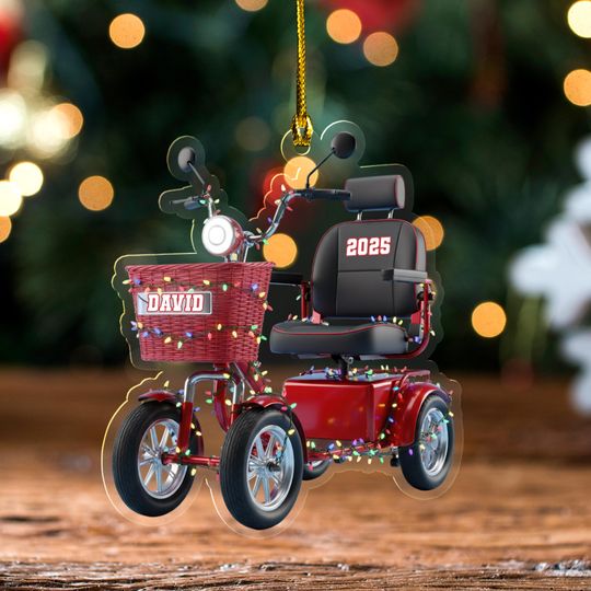 Discover Personalized Electric Bicycle Scooter Ornament, Personalized Mobility Electric Bicycle Tree Decor,Mobility Scooter Christmas Ornament UN5A25