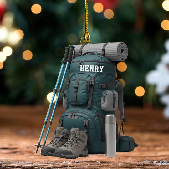 Discover Personalized Hiking Bag Christmas Ornament ,Camping Lover Gift, Hiking Lover Ornament, Keepsake Gift For Camper, Hiking Decor Gift. UN5A34