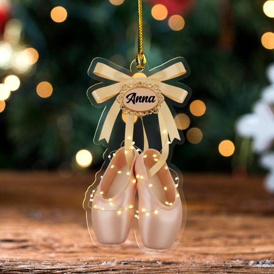Discover Ballet Shoes Christmas Ornament, Pink Pointe Shoe Acrylic Tree Hanging, Nutcracker Gift, Elegant Ballerina Holiday Decor 2025, Xmas UN5H17