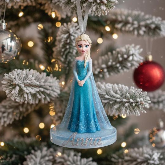 Discover Personalized Elsa 2D Flat Ornament, Frozen Elsa, Elsa Christmas Ornaments, Elsa Anna Ornament, Disney Ornament, Christmas Decor UAREN17
