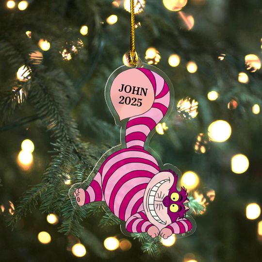 Discover Alice in Wonderlands Christmas Cutout Ornament/Disney Cheshire Cat Christmas Gift/Cheshire Cat Ornament/Mad Hatter Christmas Ornament UN2G15