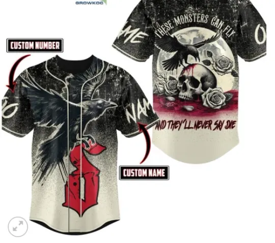 Discover shine down These Monster Can Fly And Theyll baseball jersey, new 3d gift