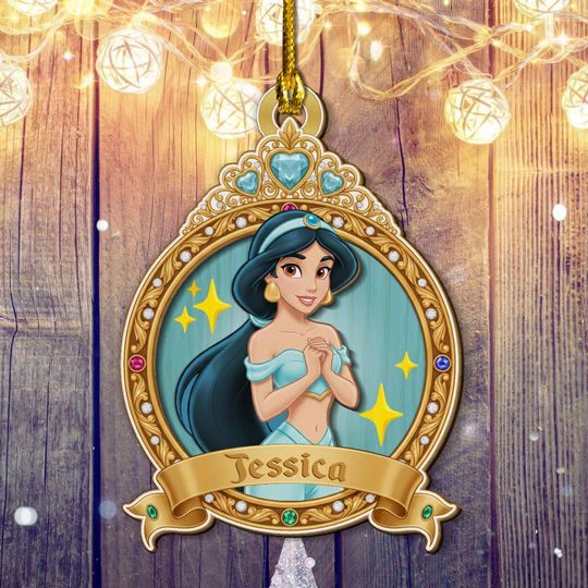 Discover Personalized Disney Princess Wooden 2Layer Ornament, Belle Elsa Snow White Custom Princess Gift 2025, Cute Disney Holiday Decor SL2K10-4