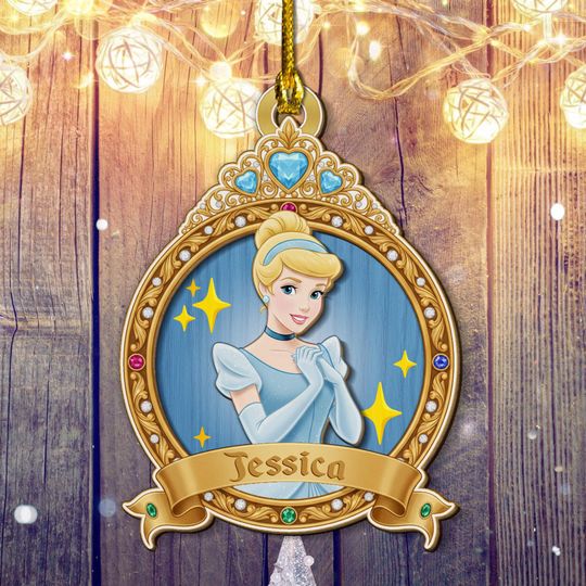 Discover Personalized Disney Princess Wooden 2Layer Ornament, Belle Elsa Snow White Custom Princess Gift 2025, Cute Disney Holiday Decor SL2K10-3