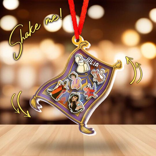 Personalized Aladdin Genie Lamp Disneyland Christmas Acrylic Ornament