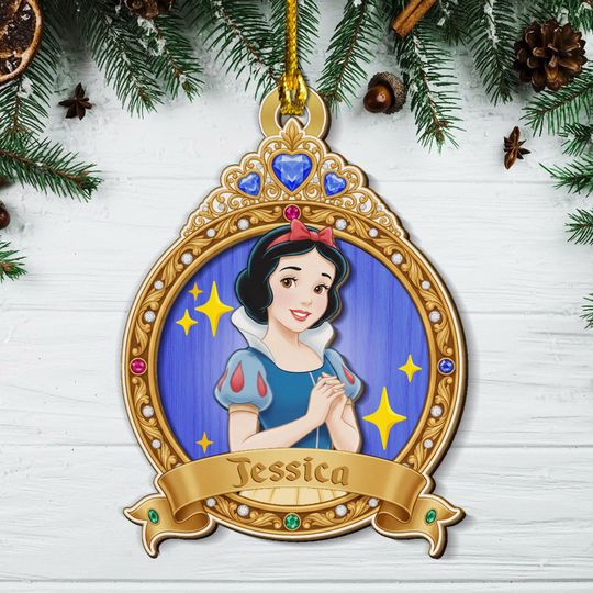 Discover Personalized Disney Princess Wooden 2Layer Ornament, Belle Elsa Snow White Custom Princess Gift 2025, Cute Disney Holiday Decor SL2K10-1