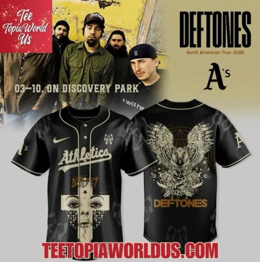 Discover Athletics x Deftone North American Tour Fall 2025 Baseball Jersey Reprint