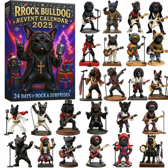 Discover Rockin Bulldogs Advent Calendar 2025, Bulldog Christmas Advent Calendar, Christmas Advent Calendar, Christmas Countdown Gift.