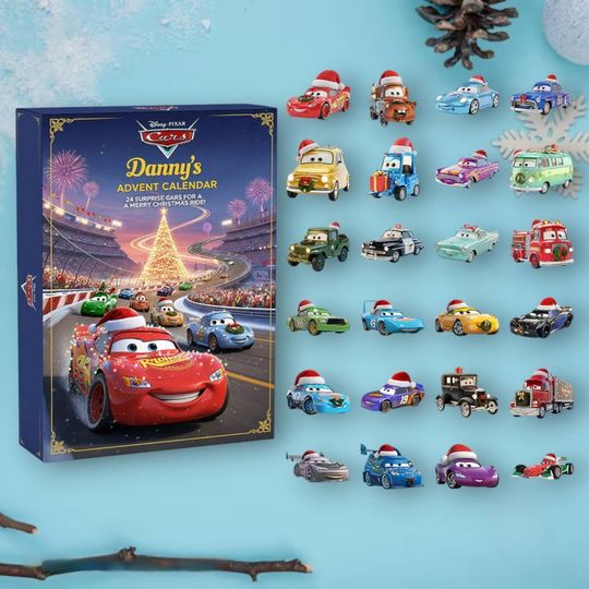Discover Personalized Cars Pixar Advent Calendar 2025, Cars Pixar Advent Calendar, Christmas Advent Calendar, Christmas Countdown Gift.