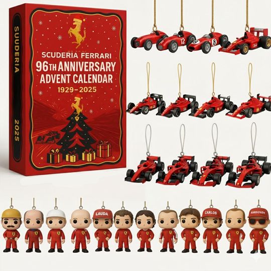 Discover F1 Team 96Th Anniversary Advent Calendar 2025, Ferrari F1 Team Advent Calendar, Christmas Advent Calendar, Christmas Countdown Gift.
