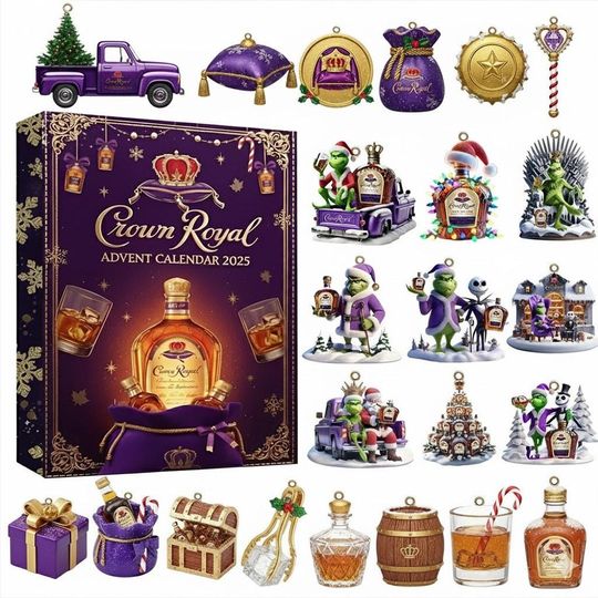 Discover Crown Royal Whiskey Advent Calendar 2025, Whiskey Advent Calendar, Christmas Advent Calendar, Christmas Countdown Gift.