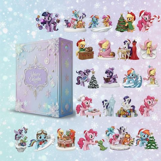 Discover Unicorn Advent Calendar 2025, Unicorn Xmas Calendar Box, Calendar With Acrylic Christmas Ornaments, Countdown Calendar
