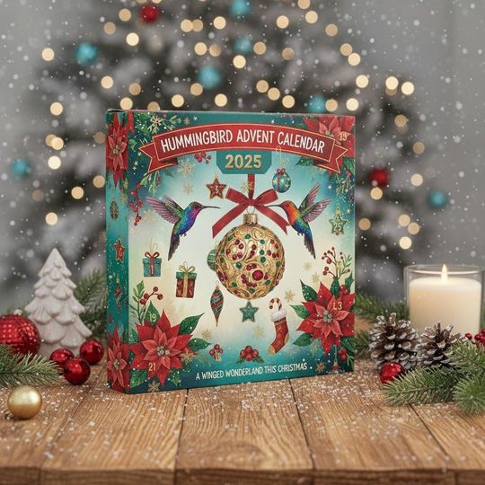 Discover Hummingbirds Advent Calendar 2025, Hummingbird Christmas Calendar Box, Calendar With Acrylic Christmas Ornaments, Christmas Countdown Gift