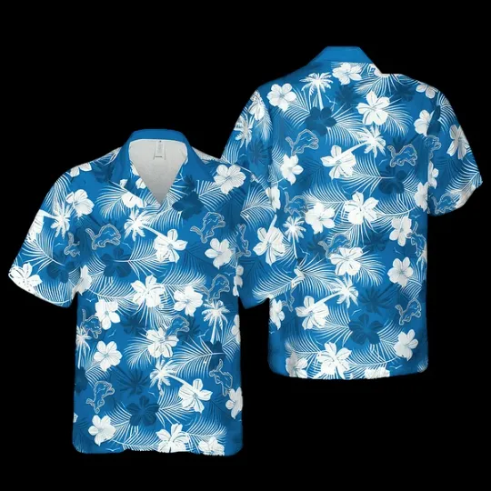 Discover Detroit Football Team Lionss Hawaiian Shirt Button Down Unisex Adults S-5XL