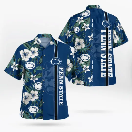 Discover Penn State Nittany Lions All Over Print 3D Flowery Unisex Hawaiian Shirt