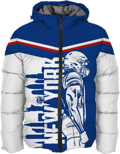 Discover Mens Football American Personalized Puffer Jacket Down Jacket Custom Name Number City Pride for Players Fans Gift S-5XL