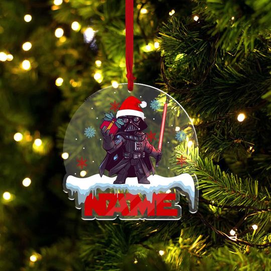 Discover Personalized Name Christmas Darth Vader Ornament, Star Wars Characters Ornament