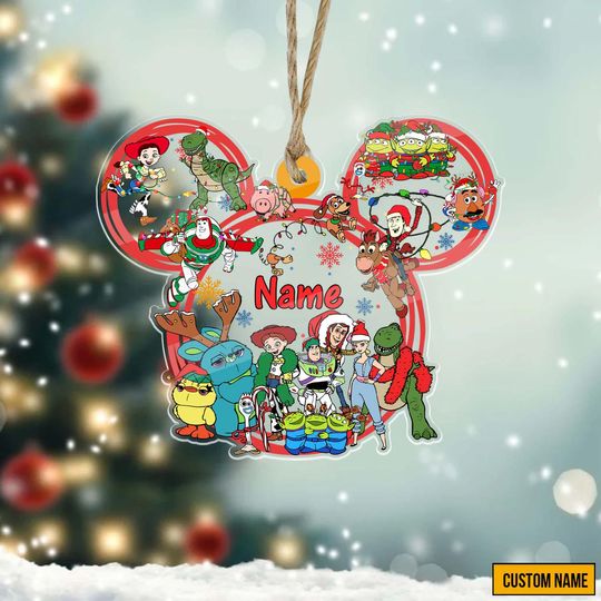 Discover Christmas Toy Story Mickey Head Ornament, Personalized Name Toy Story Characters Ornament