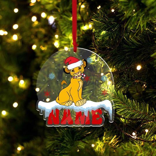 Discover Christmas Baby Simba Ornament, Custom Name Simba Christmas Ornament