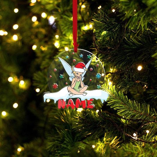 Personalized Name Tinkerbell Ornament, Christmas Tinker Bell Ornament