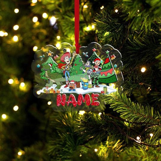 Christmas Toy Story Ornament, Personalized Name Toy Story Characters Ornament