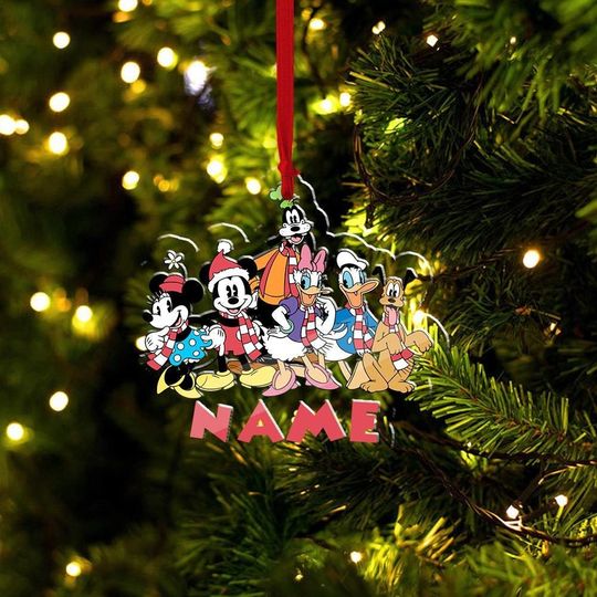 Discover Christmas Mickey & Friends Ornament, Custom Name Christmas Ornament