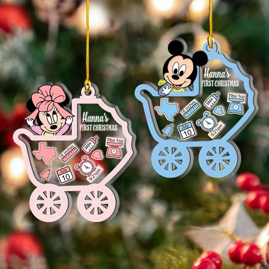 Discover Customized Baby Mickey's First Christmas Ornament, Minnie's First Christmas Ornament