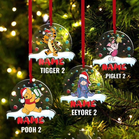 Personalized Name Pooh & Friends Ornament, Christmas Winnie The Pooh Ornament