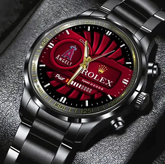 Discover Los Angeles Angel Black Stainless Steel Calendar Band Watch