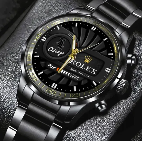 Discover Chicago W Sox Black Stainless Steel Watch For Fans